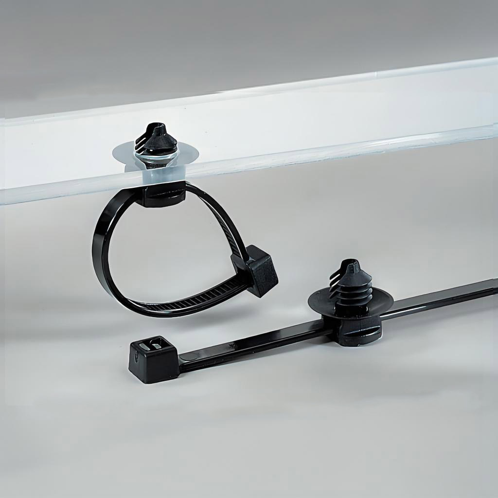 带圆盘和杉树头的分体式卡扣 适用于圆孔 PA66HS