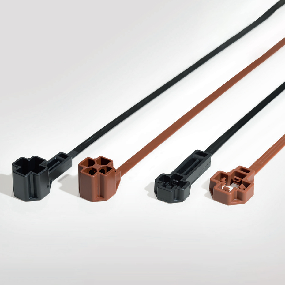 一体式焊接螺栓固定扎带 四叶草设计  PA66HS