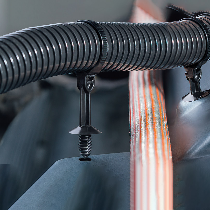 带圆盘/方盘和杉树头的一体式固定扎带 PA66HS