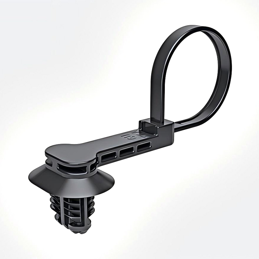 带方盘和杉树头的一体式固定扎带 适用于椭圆孔 PA66HS